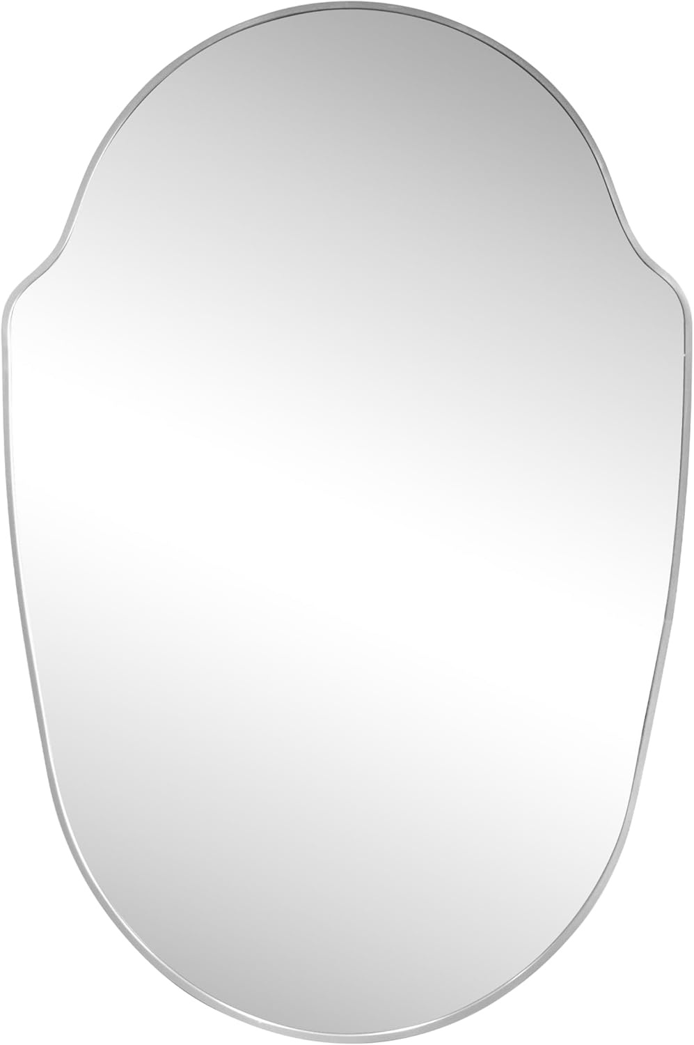 image:imageJONATHAN Y Guardian Aluminum Metal Framed Wall Mounted Mirror Glossy Gold Shield Shaped 24 x 36 Modern Minimalist Hanging Mirror with High Definition Glass for Living Room and Entryway MIR229BNickel