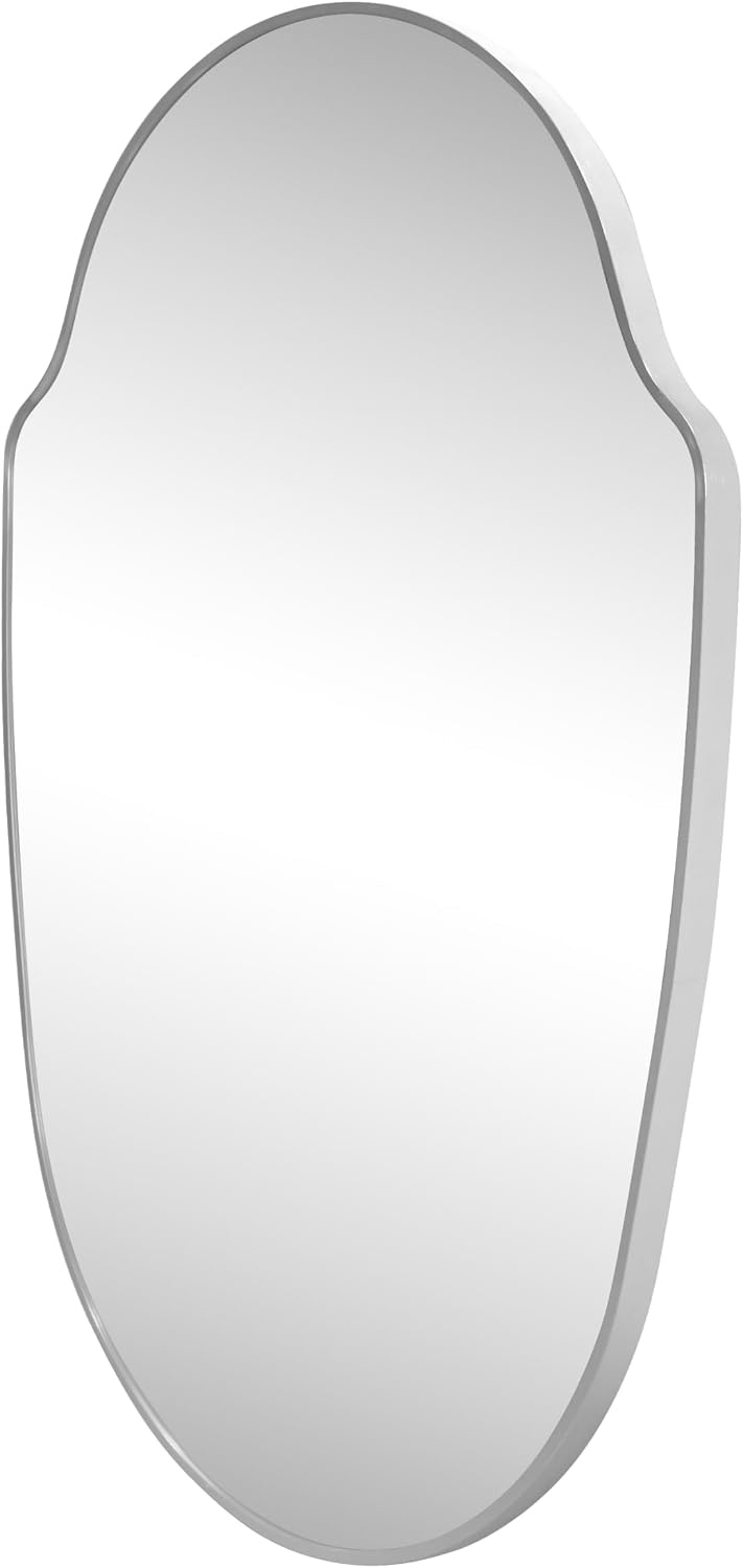 image:imageJONATHAN Y Guardian Aluminum Metal Framed Wall Mounted Mirror Glossy Gold Shield Shaped 24 x 36 Modern Minimalist Hanging Mirror with High Definition Glass for Living Room and Entryway MIR229BBlack