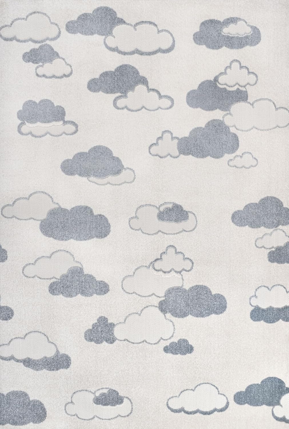 image:imageJONATHAN Y Hedwig HighLow Cloud Blue 5x5 Square IndoorOutdoor Area Rug Youth Scandi Kids Modern Cottage Transitional for BedroomKitchenLiving RoomNon SheddingEasyWashing SCN105A5SQIvoryBlue