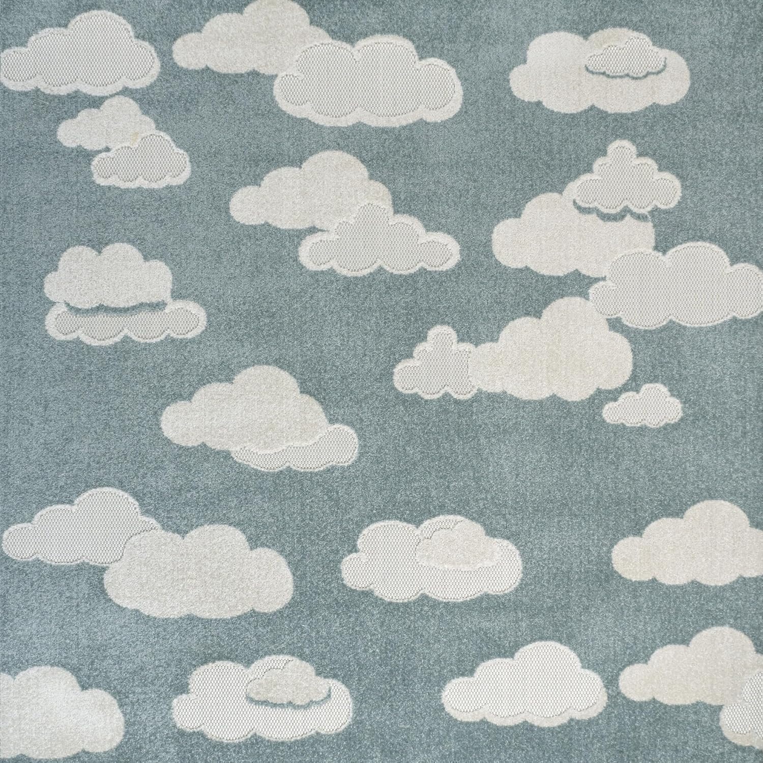 image:imageJONATHAN Y Hedwig HighLow Cloud Blue 5x5 Square IndoorOutdoor Area Rug Youth Scandi Kids Modern Cottage Transitional for BedroomKitchenLiving RoomNon SheddingEasyWashing SCN105A5SQBlueIvory