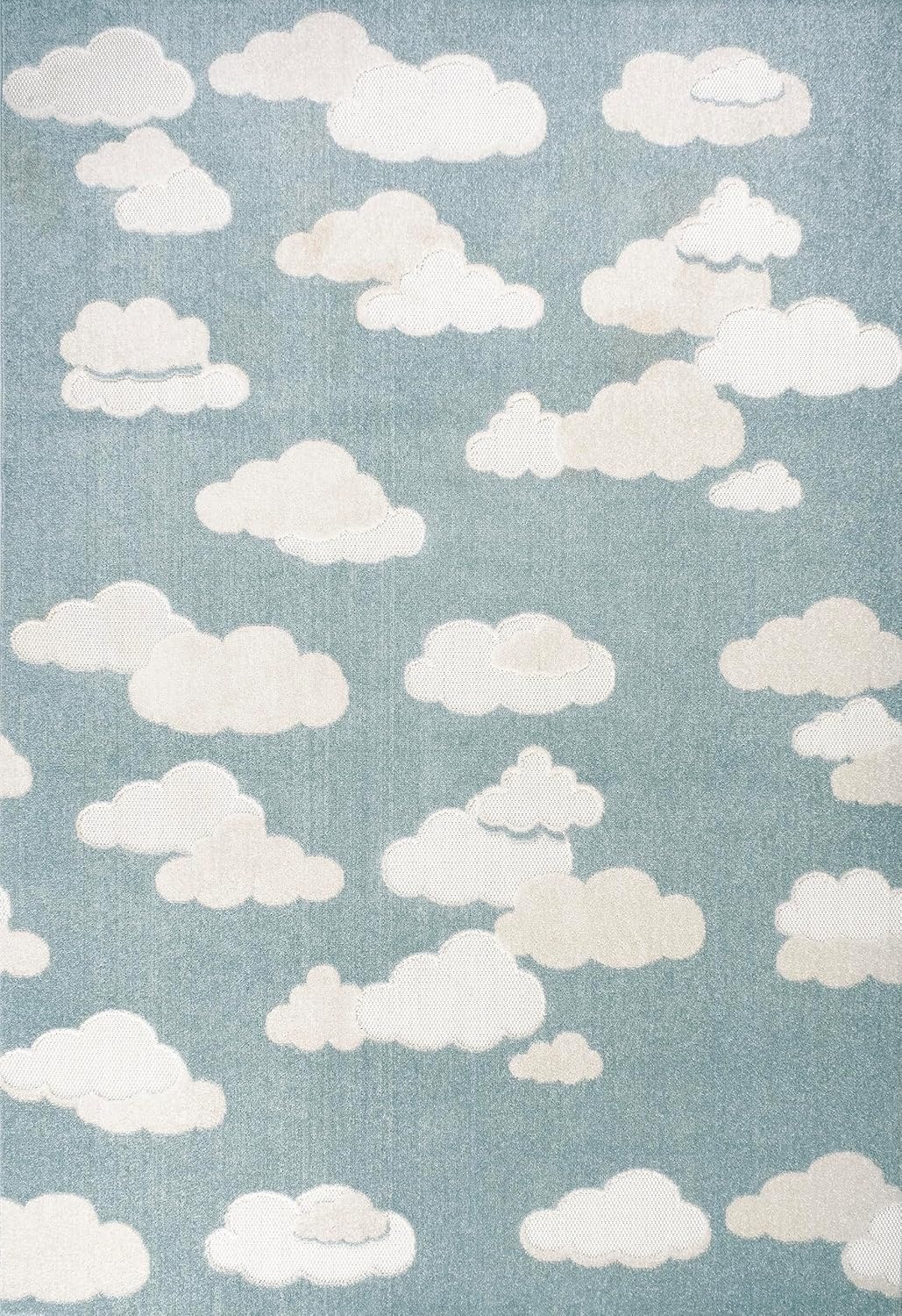 image:imageJONATHAN Y Hedwig HighLow Cloud Blue 5x5 Square IndoorOutdoor Area Rug Youth Scandi Kids Modern Cottage Transitional for BedroomKitchenLiving RoomNon SheddingEasyWashing SCN105A5SQBlueIvory