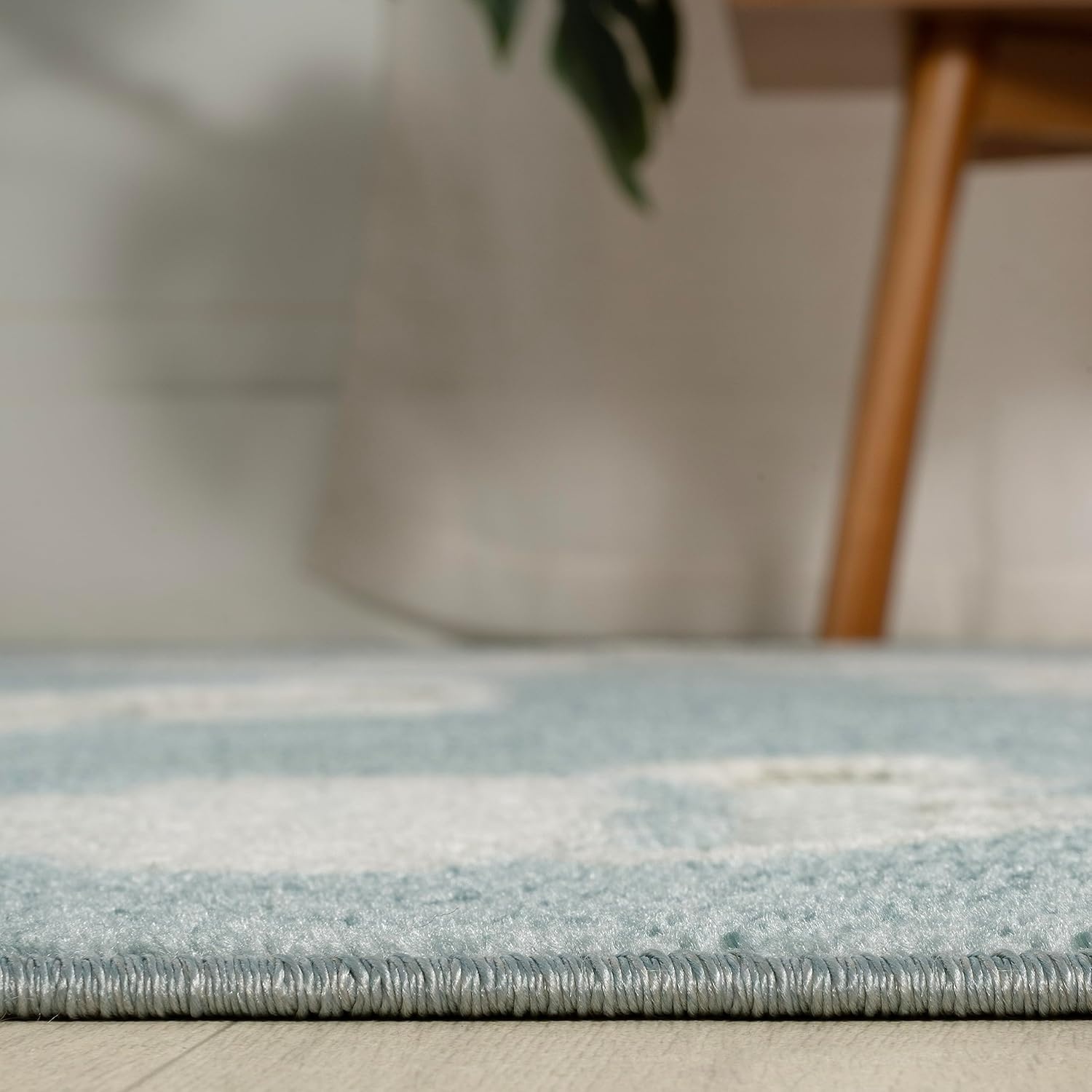 image:imageJONATHAN Y Hedwig HighLow Cloud Blue 5x5 Square IndoorOutdoor Area Rug Youth Scandi Kids Modern Cottage Transitional for BedroomKitchenLiving RoomNon SheddingEasyWashing SCN105A5SQBlueIvory