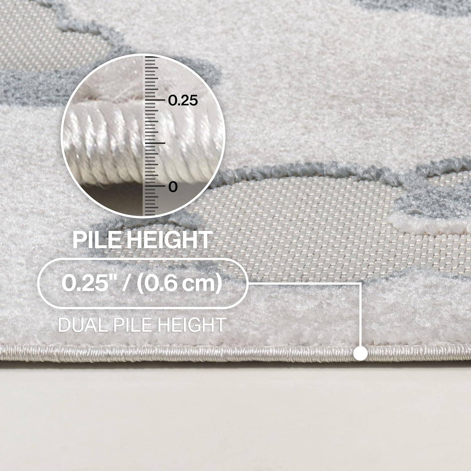 image:imageJONATHAN Y Hedwig HighLow Cloud Blue 5x5 Square IndoorOutdoor Area Rug Youth Scandi Kids Modern Cottage Transitional for BedroomKitchenLiving RoomNon SheddingEasyWashing SCN105A5SQIvoryBlue