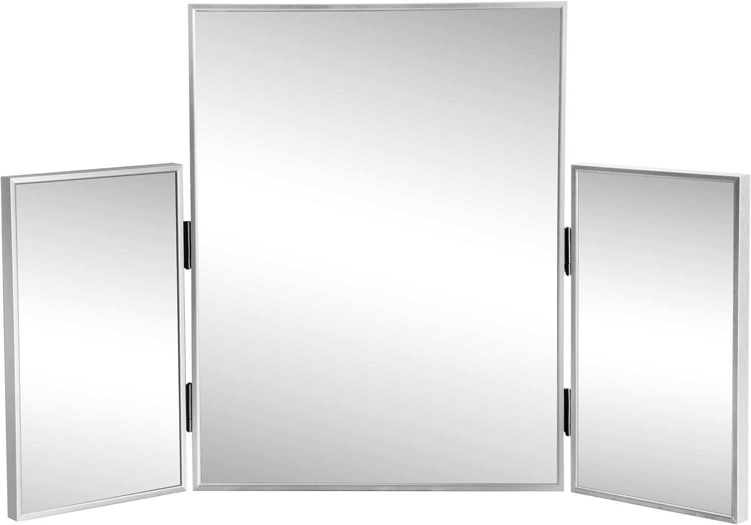 image:imageJONATHAN Y Orthos Aluminum 3Way Trifold Vanity Mirror 30 x 20 Gold Rectangular Metal Framed Adjustable Mirror for Tabletop and Wall Mount Modern Glam for Dressing Room and Bedroom MIR219BNickel