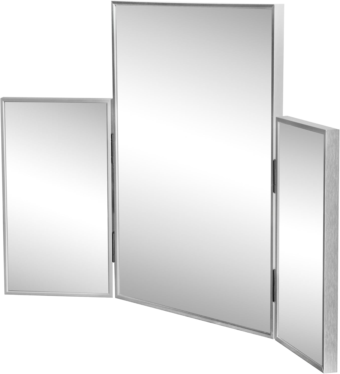 image:imageJONATHAN Y Orthos Aluminum 3Way Trifold Vanity Mirror 30 x 20 Gold Rectangular Metal Framed Adjustable Mirror for Tabletop and Wall Mount Modern Glam for Dressing Room and Bedroom MIR219BNickel