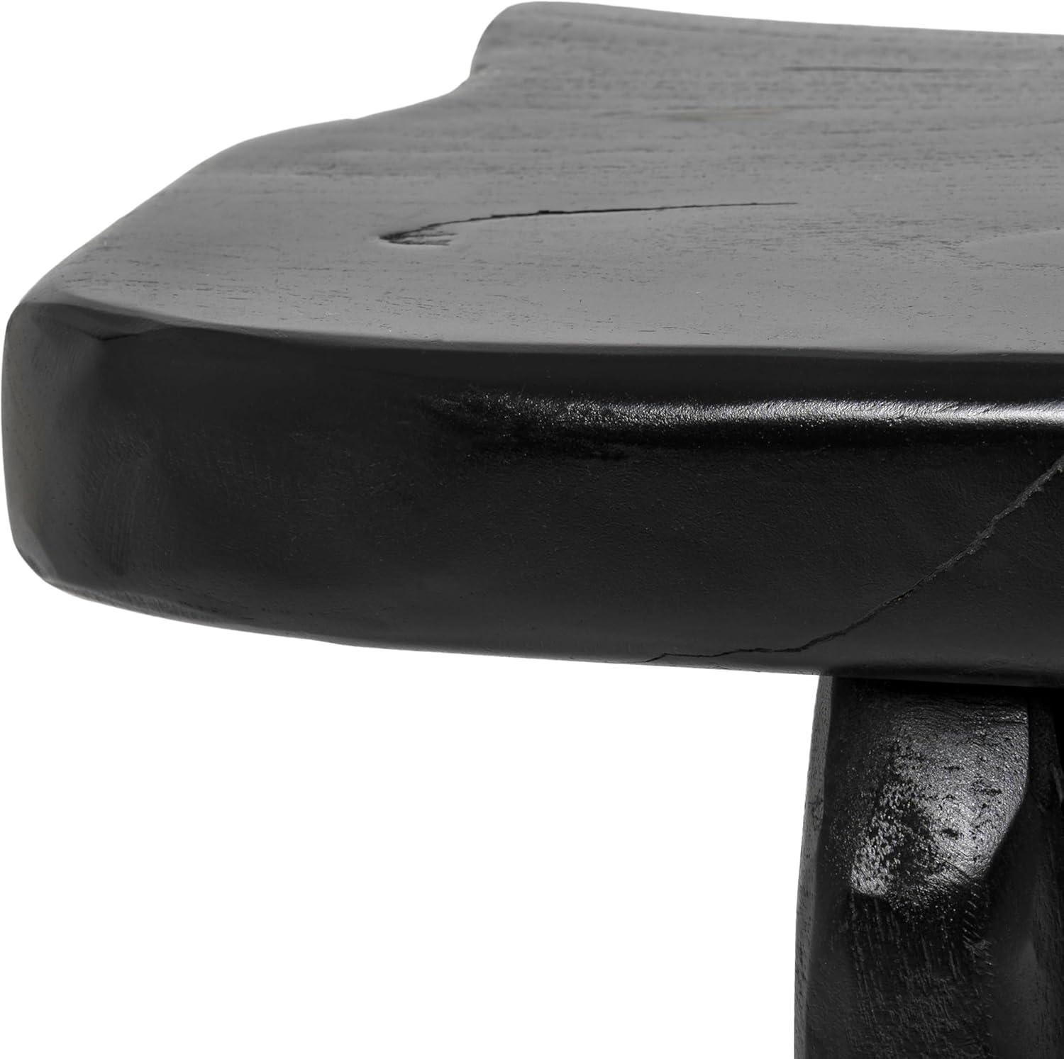 image:imageJONATHAN Y Stumpy Solid Teak Wood Live Edge Entryway Bench 35 Rustic Handmade Backless Accent Seat for Living Room Hallway amp Bedroom Black Finish BNH300BBlack