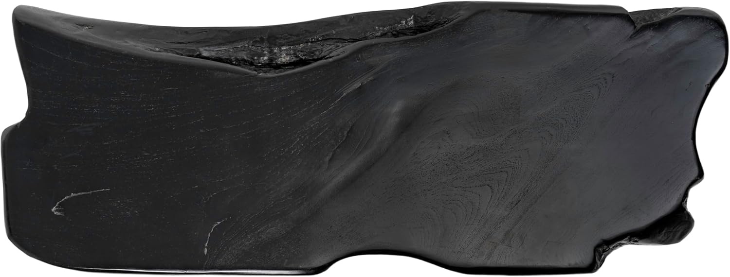 image:imageJONATHAN Y Stumpy Solid Teak Wood Live Edge Entryway Bench 35 Rustic Handmade Backless Accent Seat for Living Room Hallway amp Bedroom Black Finish BNH300BBlack