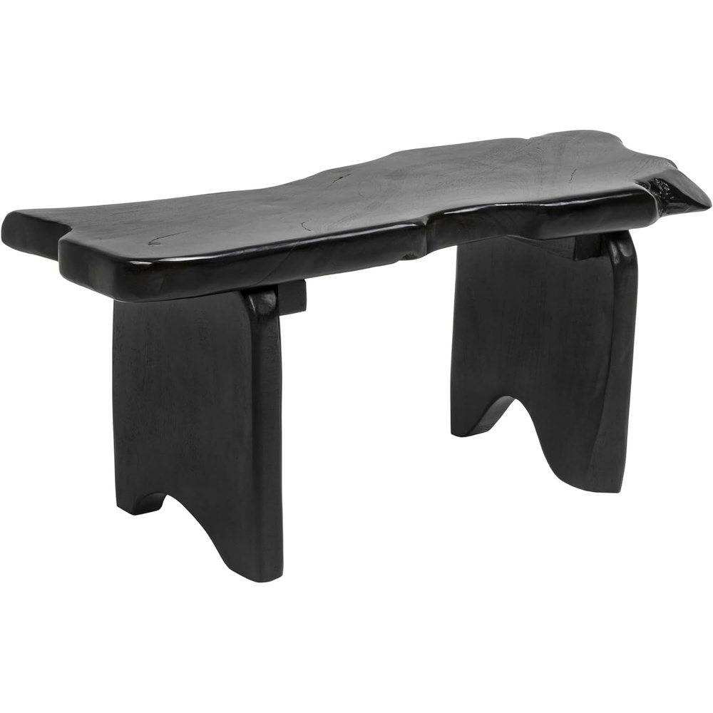 image:imageJONATHAN Y Stumpy Solid Teak Wood Live Edge Entryway Bench 35 Rustic Handmade Backless Accent Seat for Living Room Hallway amp Bedroom Black Finish BNH300BBlack