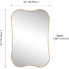 JONATHAN Y Calico Aluminum Metal Wall Mounted Mirror Glossy Gold Irregular Scallop Wavy Design 24″ x 36″ Modern Contemporary with Dual-Orientation Hanging for Entryway and Living Room MIR226B(Gold)