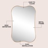 JONATHAN Y Calico Aluminum Metal Wall Mounted Mirror Glossy Gold Irregular Scallop Wavy Design 24″ x 36″ Modern Contemporary with Dual-Orientation Hanging for Entryway and Living Room MIR226B(Gold)