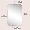 JONATHAN Y Calico Aluminum Metal Wall Mounted Mirror Glossy Gold Irregular Scallop Wavy Design 24″ x 36″ Modern Contemporary with Dual-Orientation Hanging for Entryway and Living Room MIR226B(Nickel)