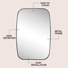 JONATHAN Y Cassian Aluminum Metal Framed Wall Mounted Mirror 24″ x 36″ Glossy Gold Capsule Oblong Oval Modern Floating Mirror for Bathroom and Entryway with Horizontal or Vertical Hanging MIR227B(Black)
