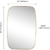 JONATHAN Y Cassian Aluminum Metal Framed Wall Mounted Mirror 24″ x 36″ Glossy Gold Capsule Oblong Oval Modern Floating Mirror for Bathroom and Entryway with Horizontal or Vertical Hanging MIR227B(Gold)