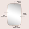 JONATHAN Y Cassian Aluminum Metal Framed Wall Mounted Mirror 24″ x 36″ Glossy Gold Capsule Oblong Oval Modern Floating Mirror for Bathroom and Entryway with Horizontal or Vertical Hanging MIR227B(Gold)