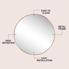 JONATHAN Y Eclipse Aluminum Metal Framed Round Wall Mirror 24″ Gold Circle Wall Mounted Vanity Mirror for Bathroom Entryway and Living Room with Modern Minimalist Design and HD Glass MIR222B(Gold)