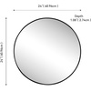 JONATHAN Y Eclipse Aluminum Metal Framed Round Wall Mirror 24″ Gold Circle Wall Mounted Vanity Mirror for Bathroom Entryway and Living Room with Modern Minimalist Design and HD Glass MIR222B(Black)
