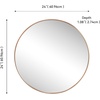 JONATHAN Y Eclipse Aluminum Metal Framed Round Wall Mirror 24″ Gold Circle Wall Mounted Vanity Mirror for Bathroom Entryway and Living Room with Modern Minimalist Design and HD Glass MIR222B(Gold)