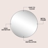 JONATHAN Y Eclipse Aluminum Metal Framed Round Wall Mirror 24″ Gold Circle Wall Mounted Vanity Mirror for Bathroom Entryway and Living Room with Modern Minimalist Design and HD Glass MIR222B(Nickel)