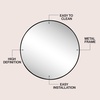 JONATHAN Y Eclipse Aluminum Metal Framed Round Wall Mirror 24″ Gold Circle Wall Mounted Vanity Mirror for Bathroom Entryway and Living Room with Modern Minimalist Design and HD Glass MIR222B(Black)
