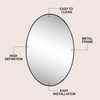 JONATHAN Y Ellipse Oval Metal Framed Wall Mirror 24″ x 36″ Nickel Glossy Aluminum Frame with High Definition Glass and Modern Floating Design for Bedroom Living Room and Entryway MIR224C(Black)