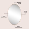 JONATHAN Y Ellipse Oval Metal Framed Wall Mirror 24″ x 36″ Nickel Glossy Aluminum Frame with High Definition Glass and Modern Floating Design for Bedroom Living Room and Entryway MIR224C(Gold)