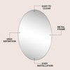 JONATHAN Y Ellipse Oval Metal Framed Wall Mirror 24″ x 36″ Nickel Glossy Aluminum Frame with High Definition Glass and Modern Floating Design for Bedroom Living Room and Entryway MIR224C(Nickel)