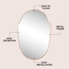 JONATHAN Y Guardian Aluminum Metal Framed Wall Mounted Mirror, Glossy Gold Shield Shaped 24″ x 36″ Modern Minimalist Hanging Mirror with High Definition Glass for Living Room and Entryway MIR229B(Gold)