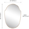 JONATHAN Y Guardian Aluminum Metal Framed Wall Mounted Mirror, Glossy Gold Shield Shaped 24″ x 36″ Modern Minimalist Hanging Mirror with High Definition Glass for Living Room and Entryway MIR229B(Gold)