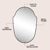 JONATHAN Y Guardian Aluminum Metal Framed Wall Mounted Mirror, Glossy Gold Shield Shaped 24″ x 36″ Modern Minimalist Hanging Mirror with High Definition Glass for Living Room and Entryway MIR229B(Black)