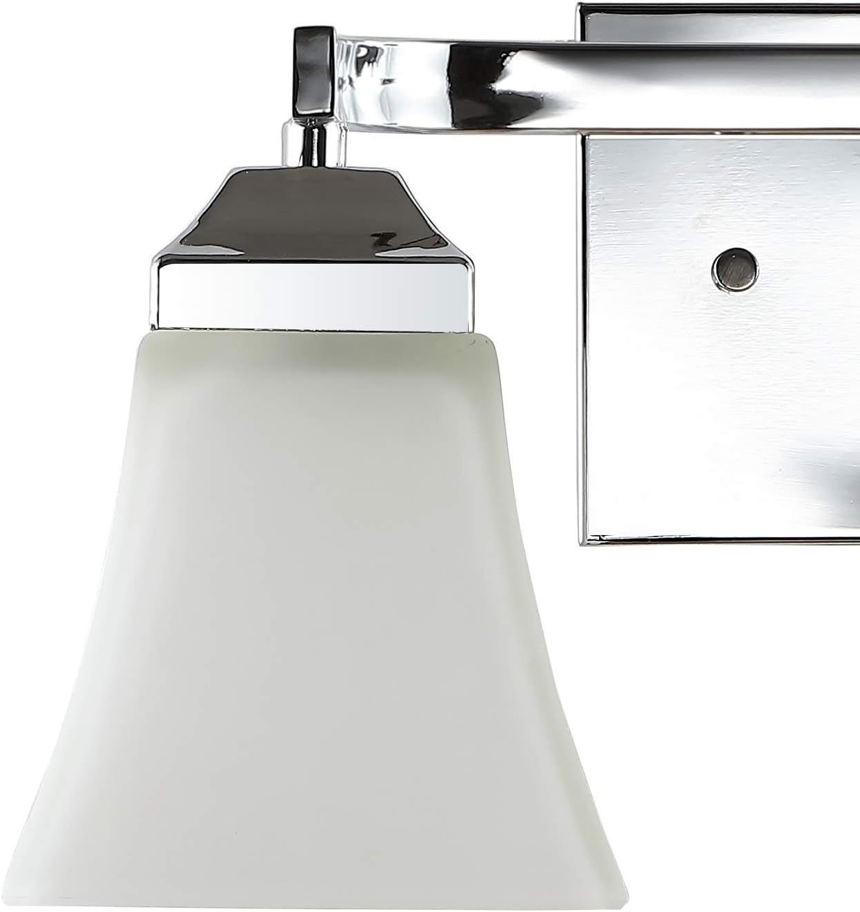 image:imageJONATHAN Y 395 Oil Rubbed Bronze White 6Light Metal Glass Rectangular Vanity Light Wall Sconce Traditional Transitional for Bathroom with Frosted Glass Shade Damp Rated LED Bulbs Included JYL7623AChrome