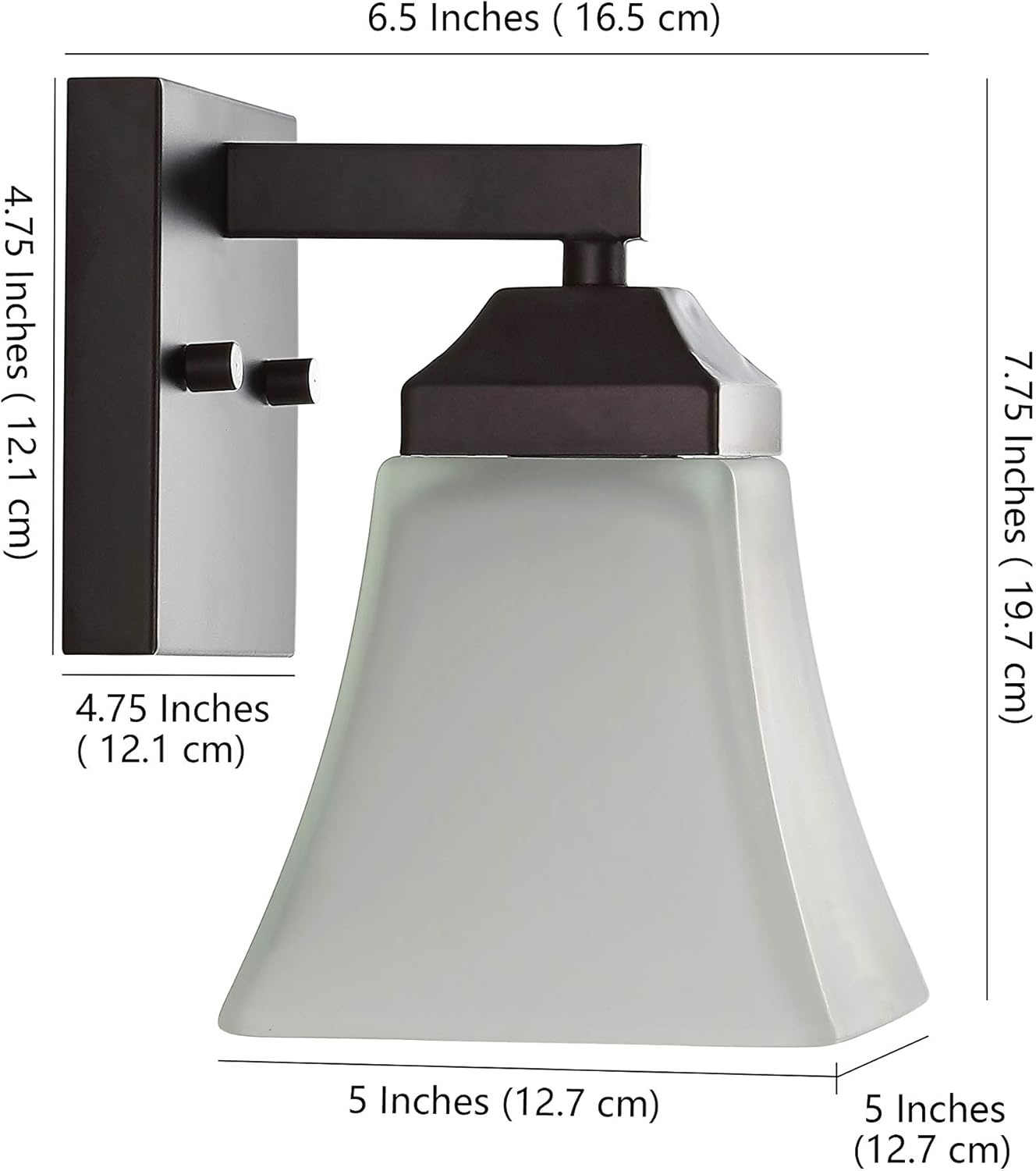 image:imageJONATHAN Y 395 Oil Rubbed Bronze White 6Light Metal Glass Rectangular Vanity Light Wall Sconce Traditional Transitional for Bathroom with Frosted Glass Shade Damp Rated LED Bulbs Included JYL7623AOilRubbed Bronze
