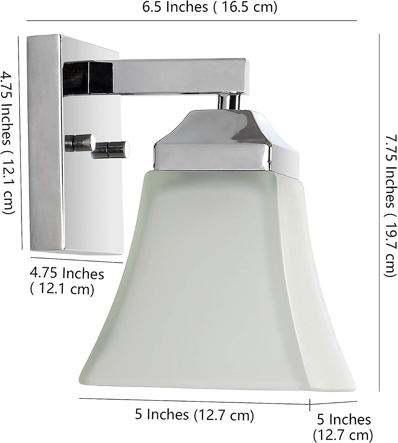 image:imageJONATHAN Y 395 Oil Rubbed Bronze White 6Light Metal Glass Rectangular Vanity Light Wall Sconce Traditional Transitional for Bathroom with Frosted Glass Shade Damp Rated LED Bulbs Included JYL7623AChrome