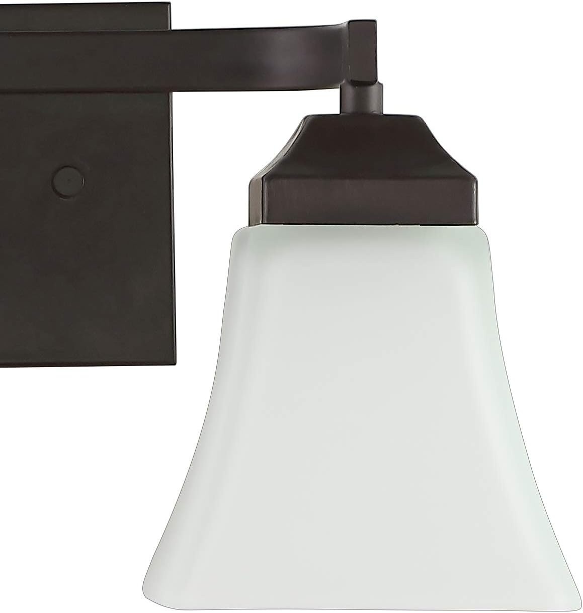 image:imageJONATHAN Y 395 Oil Rubbed Bronze White 6Light Metal Glass Rectangular Vanity Light Wall Sconce Traditional Transitional for Bathroom with Frosted Glass Shade Damp Rated LED Bulbs Included JYL7623AOilRubbed Bronze