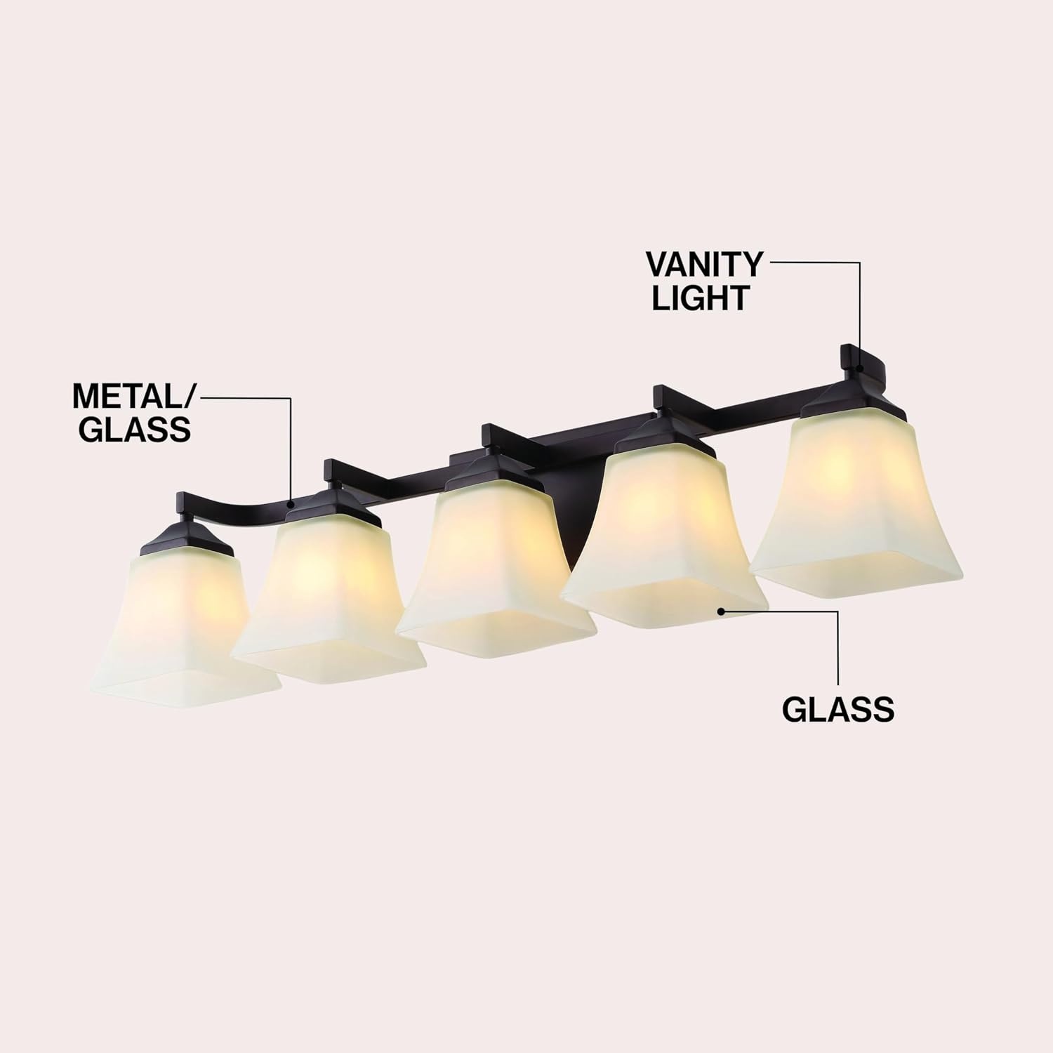 image:imageJONATHAN Y 395 Oil Rubbed Bronze White 6Light Metal Glass Rectangular Vanity Light Wall Sconce Traditional Transitional for Bathroom with Frosted Glass Shade Damp Rated LED Bulbs Included JYL7623AOilRubbed Bronze