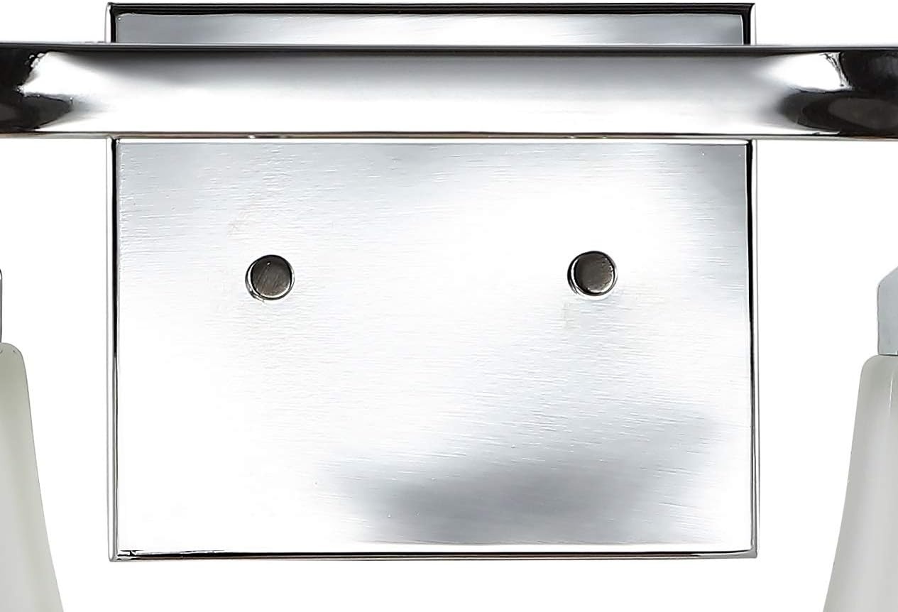 image:imageJONATHAN Y 395 Oil Rubbed Bronze White 6Light Metal Glass Rectangular Vanity Light Wall Sconce Traditional Transitional for Bathroom with Frosted Glass Shade Damp Rated LED Bulbs Included JYL7623AChrome