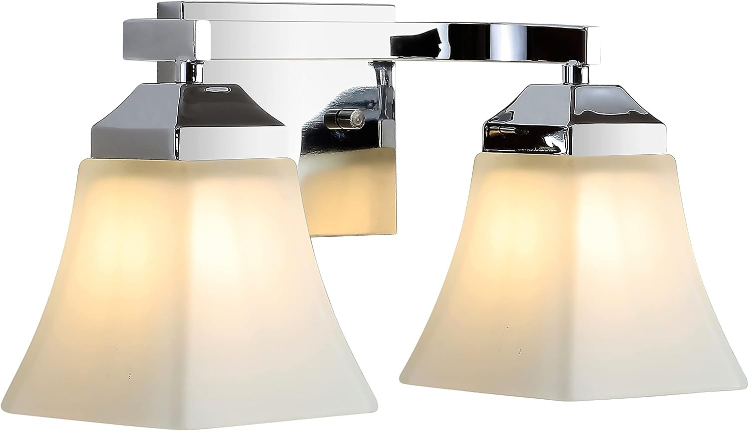 image:imageJONATHAN Y 395 Oil Rubbed Bronze White 6Light Metal Glass Rectangular Vanity Light Wall Sconce Traditional Transitional for Bathroom with Frosted Glass Shade Damp Rated LED Bulbs Included JYL7623AChrome