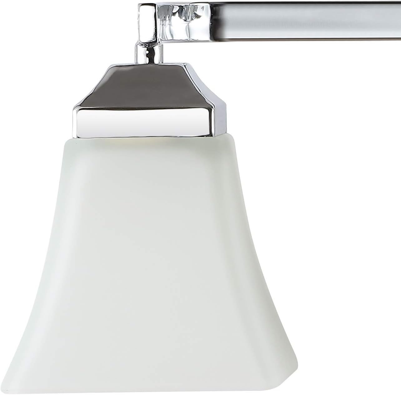 image:imageJONATHAN Y 395 Oil Rubbed Bronze White 6Light Metal Glass Rectangular Vanity Light Wall Sconce Traditional Transitional for Bathroom with Frosted Glass Shade Damp Rated LED Bulbs Included JYL7623AChrome