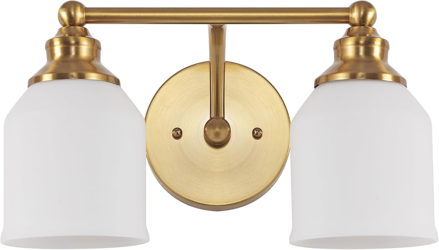 image:imageJONATHAN Y 513 Oil Rubbed Bronze White 1Light Metal Glass Candlestick Vanity Light Wall Sconce Farmhouse Transitional for Bathroom with Frosted Glass Shade LED Bulb Included JYL7549BBrass GoldWhite