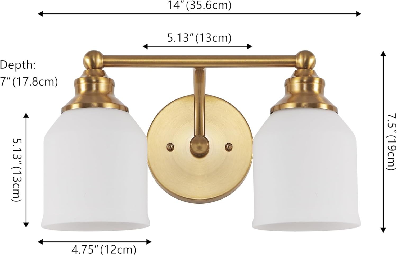 image:imageJONATHAN Y 513 Oil Rubbed Bronze White 1Light Metal Glass Candlestick Vanity Light Wall Sconce Farmhouse Transitional for Bathroom with Frosted Glass Shade LED Bulb Included JYL7549BBrass GoldWhite
