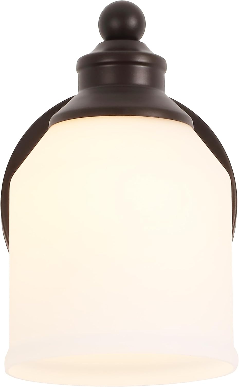 image:imageJONATHAN Y 513 Oil Rubbed Bronze White 1Light Metal Glass Candlestick Vanity Light Wall Sconce Farmhouse Transitional for Bathroom with Frosted Glass Shade LED Bulb Included JYL7549BOil Rubbed BronzeWhite