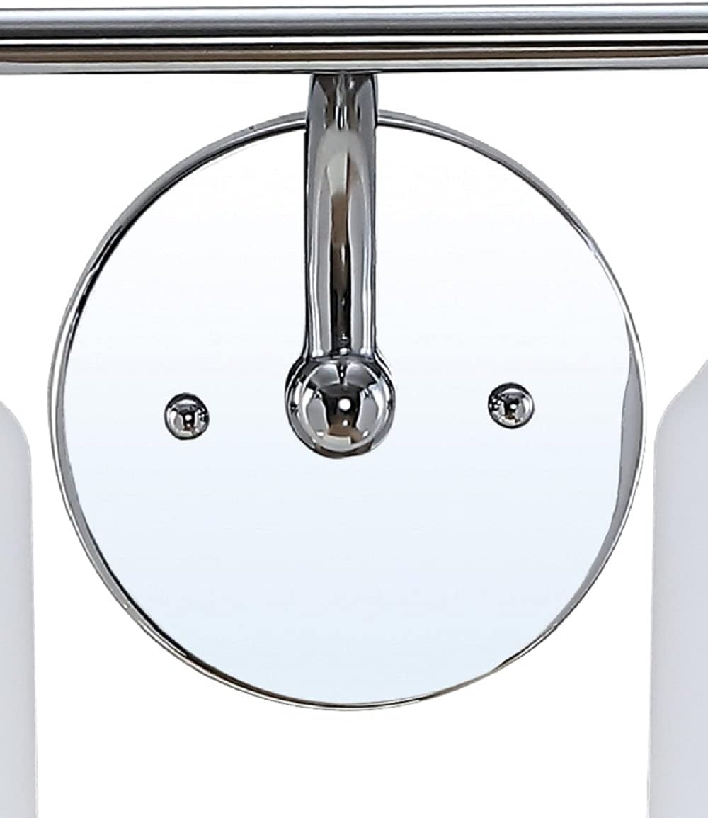 image:imageJONATHAN Y 513 Oil Rubbed Bronze White 1Light Metal Glass Candlestick Vanity Light Wall Sconce Farmhouse Transitional for Bathroom with Frosted Glass Shade LED Bulb Included JYL7549BChrome