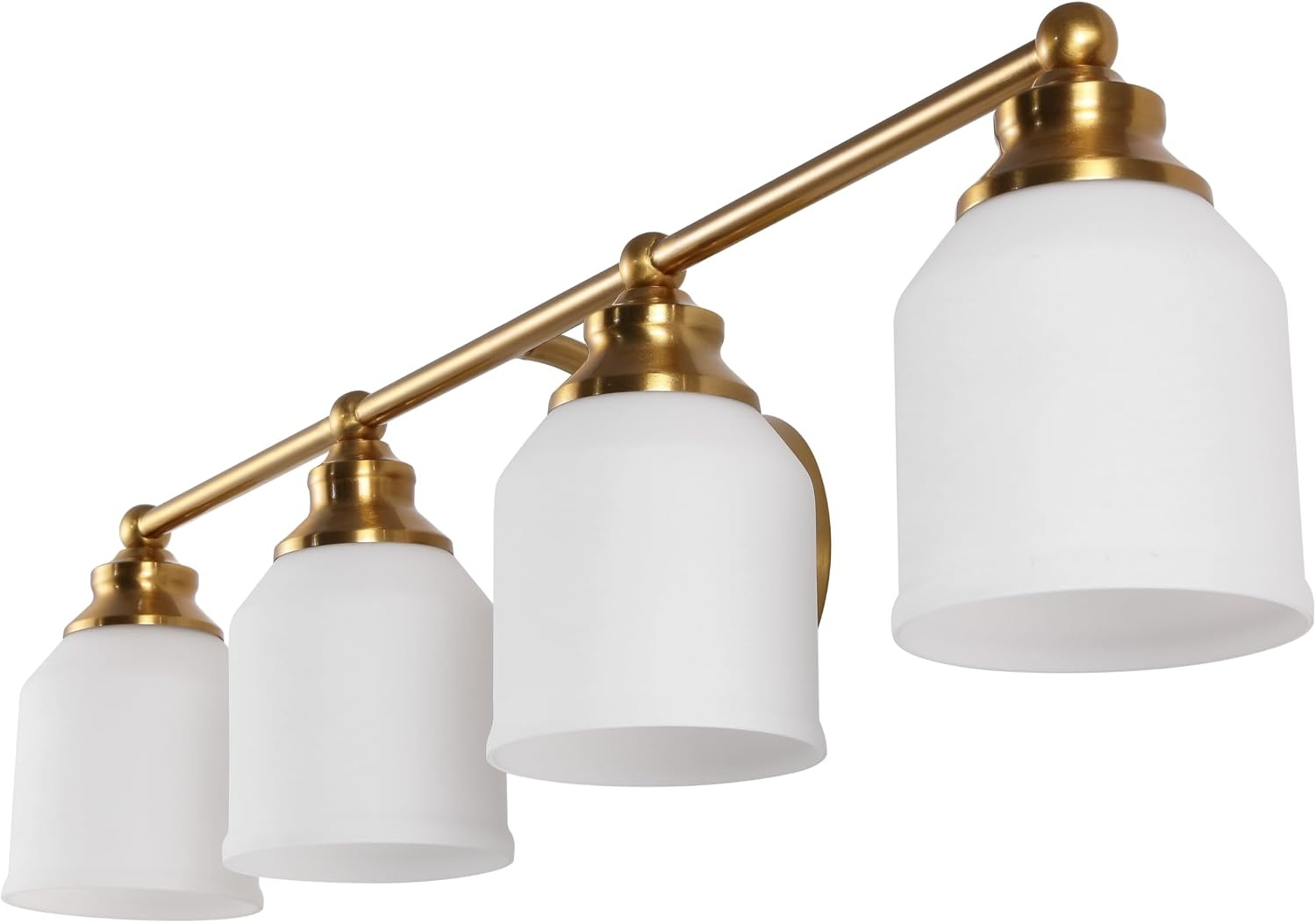 image:imageJONATHAN Y 513 Oil Rubbed Bronze White 1Light Metal Glass Candlestick Vanity Light Wall Sconce Farmhouse Transitional for Bathroom with Frosted Glass Shade LED Bulb Included JYL7549BBrass GoldWhite