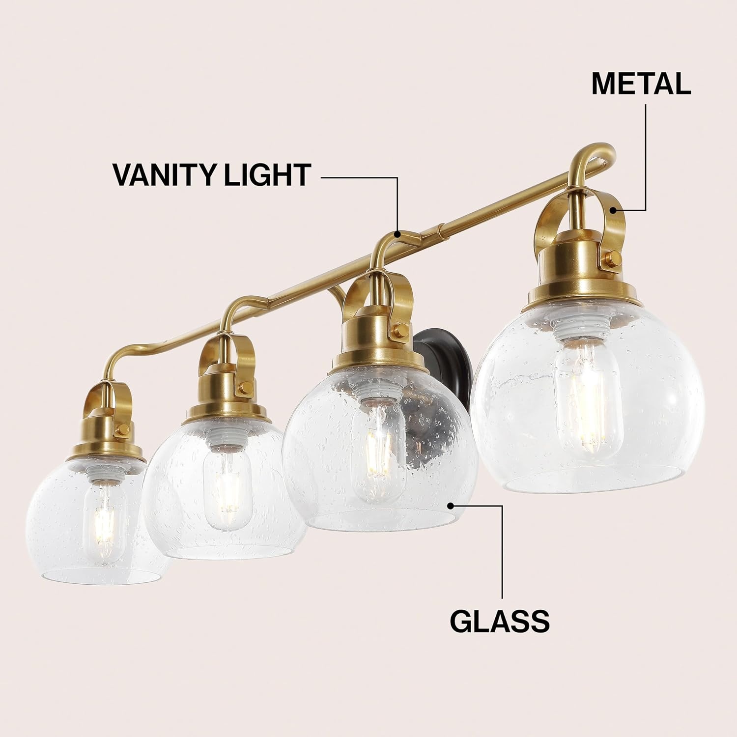 image:imageJONATHAN Y 6 Brass Gold Oil Rubbed Bronze 1Light Metal Candlestick Vanity Light Wall Sconce Farmhouse Industrial for Bathroom with Clear Seeded Glass Shade LED Bulb Included JYL7400BBrass GoldOil Rubbed Bronze