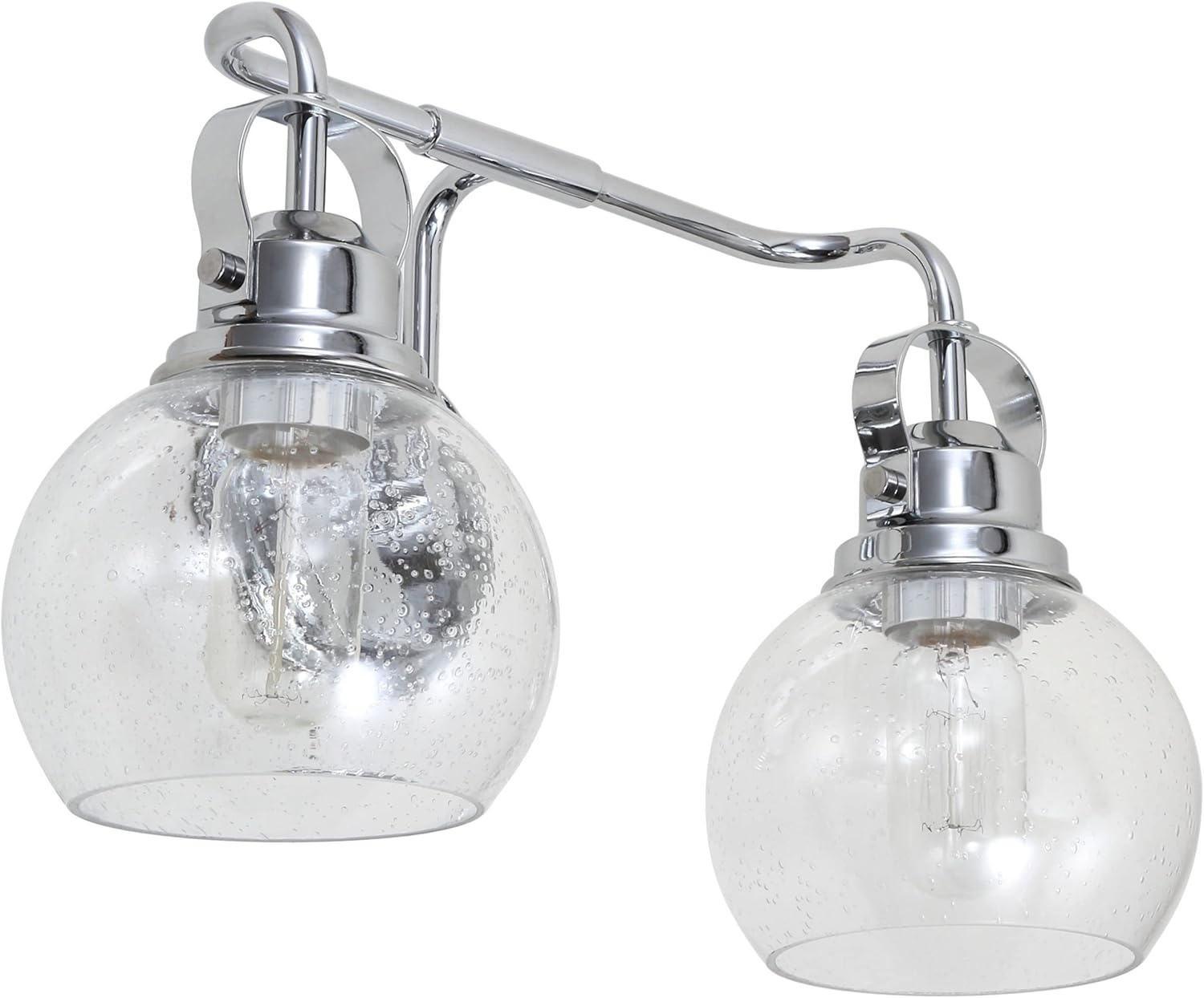 image:imageJONATHAN Y 6 Brass Gold Oil Rubbed Bronze 1Light Metal Candlestick Vanity Light Wall Sconce Farmhouse Industrial for Bathroom with Clear Seeded Glass Shade LED Bulb Included JYL7400BChromeClear
