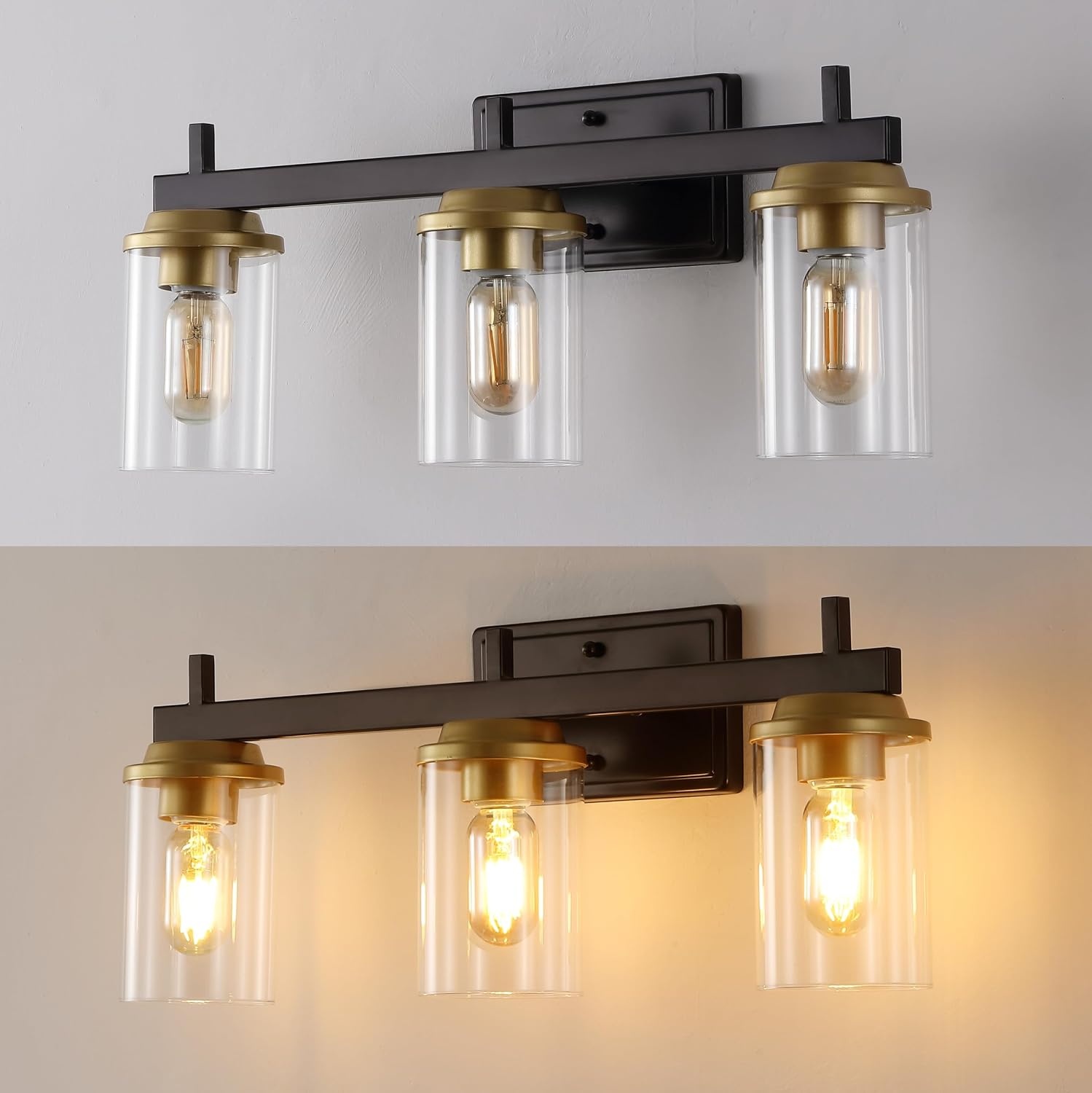 image:imageJONATHAN Y JYL1502A Liam 2325 3Light Farmhouse Industrial Vanity Light with Bathroom Hardware Accessory Set Oil Rubbed Bronze 5Piece Towel Bar amp Ring Toilet Paper Holder Robe HookOil Rubbed BronzeGold Painting
