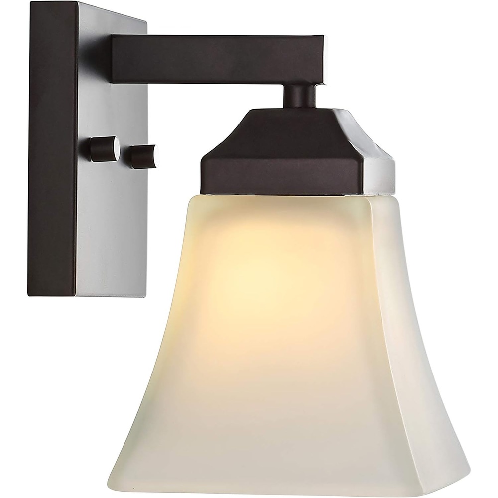 image:imageJONATHAN Y 395 Oil Rubbed Bronze White 6Light Metal Glass Rectangular Vanity Light Wall Sconce Traditional Transitional for Bathroom with Frosted Glass Shade Damp Rated LED Bulbs Included JYL7623AOilRubbed Bronze