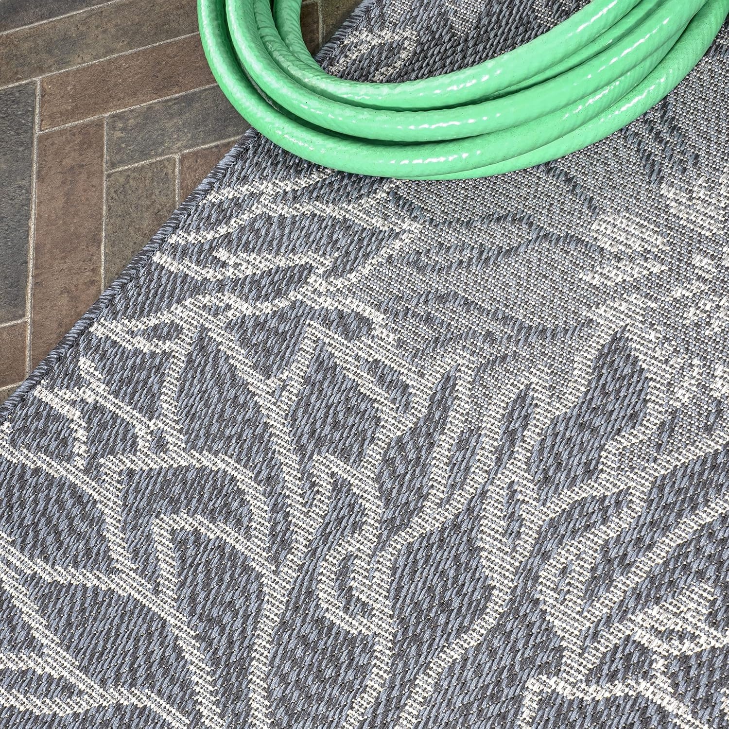 image:imageJONATHAN Y AllOver Floral Indoor Outdoor Area Rug 3X5 NavyGray Bahamas Modern for Backyard Patio Porch EasyCleaning High Traffic PetFriendly NonShedding SMB209A353 x 77 Rectangular