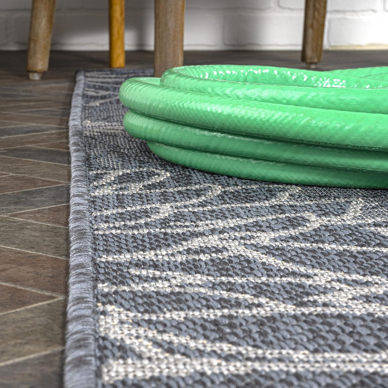 image:imageJONATHAN Y AllOver Floral Indoor Outdoor Area Rug 3X5 NavyGray Bahamas Modern for Backyard Patio Porch EasyCleaning High Traffic PetFriendly NonShedding SMB209A3311 x 6 Rectangular