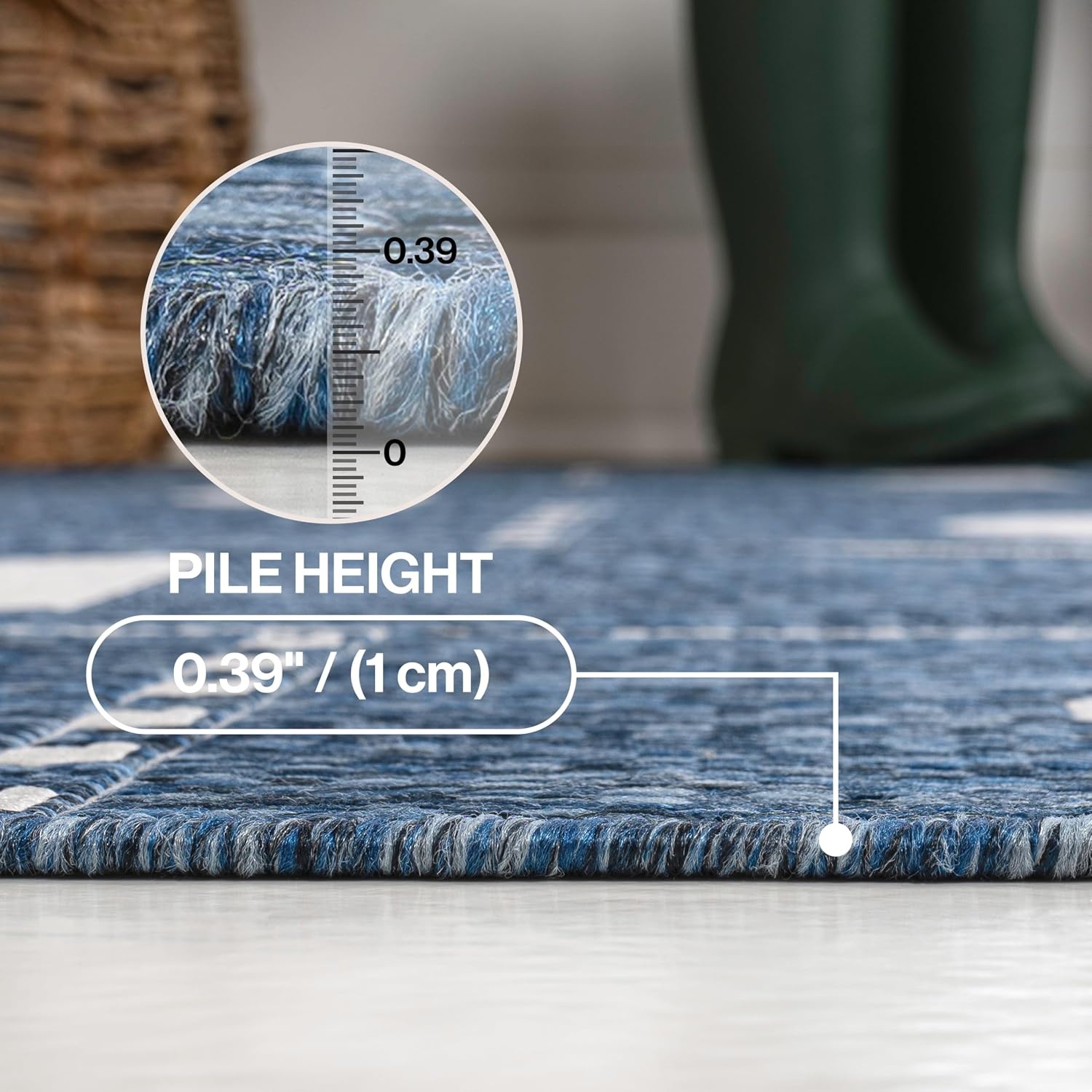 image:imageJONATHAN Y Geometric Indoor Outdoor Area Rug 3X5 NavyCream Soren Modern for Backyard Patio Porch EasyCleaning High Traffic PetFriendly NonShedding TSN304C3NavyCream