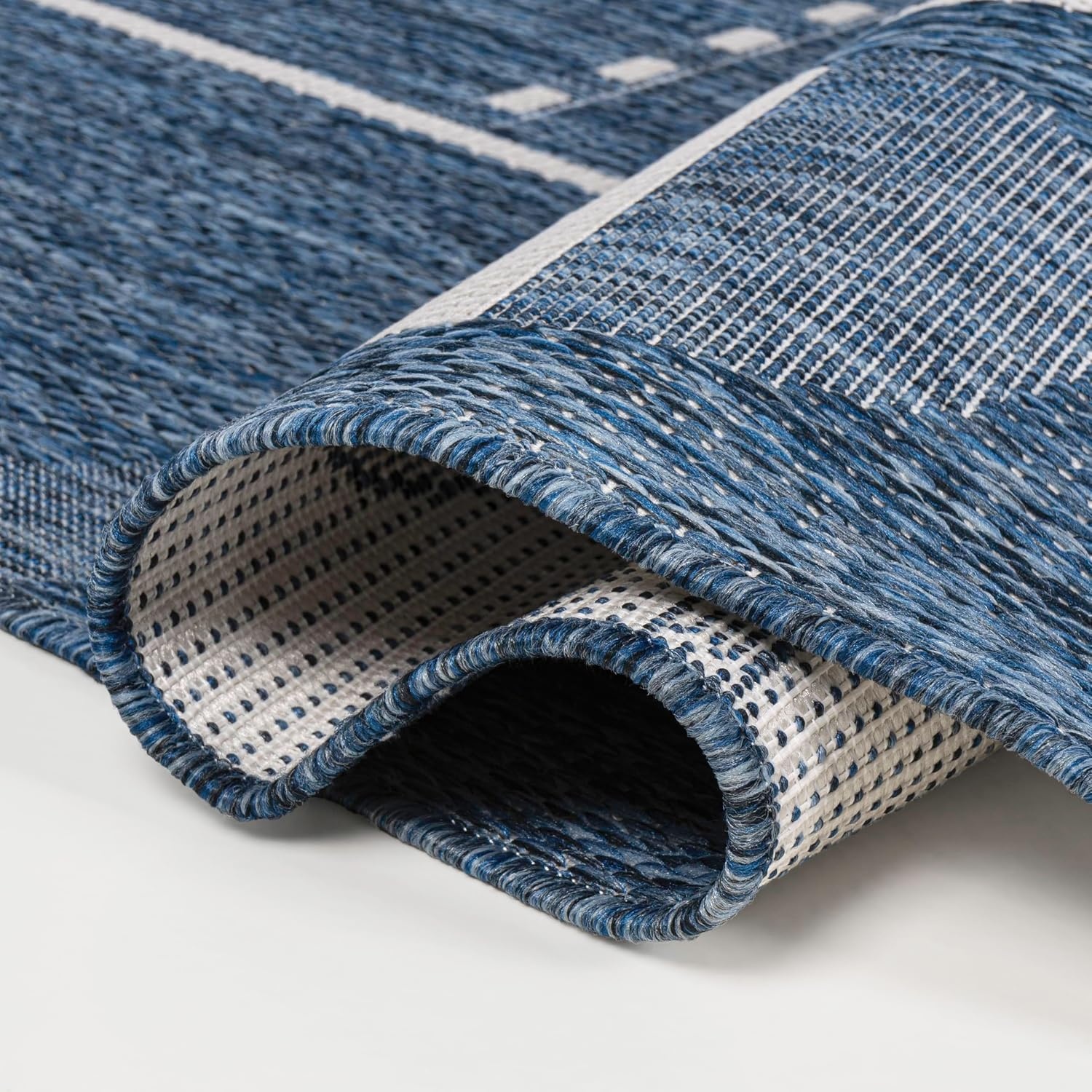 image:imageJONATHAN Y Geometric Indoor Outdoor Area Rug 3X5 NavyCream Soren Modern for Backyard Patio Porch EasyCleaning High Traffic PetFriendly NonShedding TSN304C3NavyCream